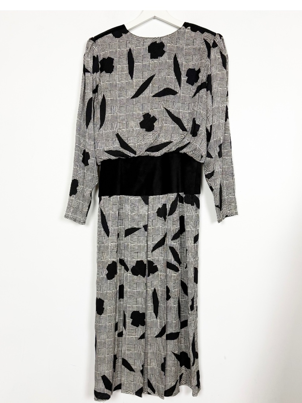 Pamina Womens Dress Size 8 Vintage Silk Black White Iconic 80's Button Back RARE